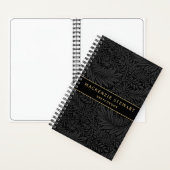 Elegant Black Floral Pattern Sketchbook Notizblock (Innen)
