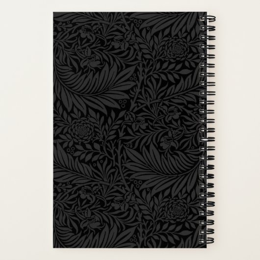 Elegant Black Floral Pattern Sketchbook Notizblock (Rückseite)