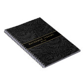 Elegant Black Floral Pattern Sketchbook Notizblock (Rechte Seite)