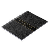 Elegant Black Floral Pattern Sketchbook Notizblock (Linke Seite)