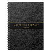 Elegant Black Floral Pattern Sketchbook Notizblock (Vorderseite)