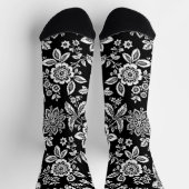 Elegant Black Floral Socken (Oben)