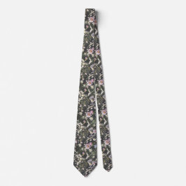 Elegant Black Floral Wedding Necktie Krawatte