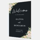 Elegant Black Floral Wedding Welcome Sign Acrylschild (Winkel)