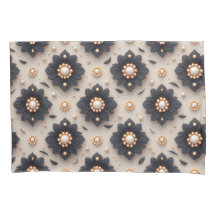 Elegant Black Flower Embellishments With Pearl