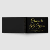 Elegant Black Foil Cheers to 55 Years Gästebuch (Voll)