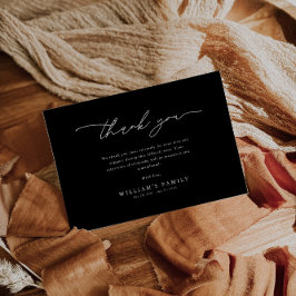 Elegant Black Funeral Dankeskarte