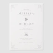 Elegant Black Geometric Borders Pergament Einladungen (Vorderseite)