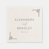 Elegant Black Geometric Serviette (Vorderseite)