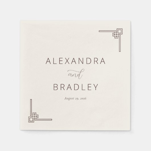 Elegant Black Geometric Serviette (Vorderseite)