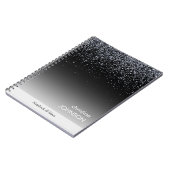 Elegant Black Glitter Editable Notizblock (Linke Seite)