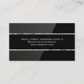 Elegant Black Gloss | Goldschneide Visitenkarte (Rückseite)