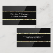 Elegant Black Gloss | Goldschneide Visitenkarte (Vorne/Hinten)
