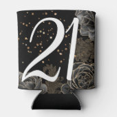 Elegant Black Gold 21. Geburtstag Dosenkühler (Rückseite)