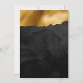 Elegant Black Gold 40. Geburtstag Einladung (Rückseite)