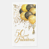 Elegant Black Gold 50. Geburtstag Confetti Balloon Serviette (Vorderseite)