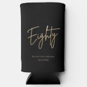 Elegant Black Gold 80th Birthday Selters Dosenkühler (Vorderseite)