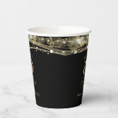 Elegant Black Gold Agate 80th Birthday Party Pappbecher (Links)