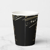 Elegant Black Gold Agate 80th Birthday Party Pappbecher (Rechts)