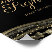 Elegant Black Gold Agate Custom Text Sign Poster (Ecke)