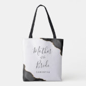 Elegant Black Gold Agate Mother of the Bride Tasche (Rückseite)