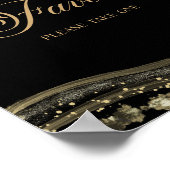 Elegant Black Gold Agate Party Favors Sign Poster (Ecke)