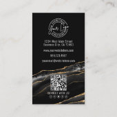 Elegant Black Gold Agate Visitenkarte (Rückseite)