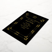 Elegant Black & Gold Art Deco Foil Invitation Folieneinladung (Gedreht)