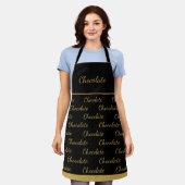 Elegant Black Gold Chocolate Staff Uniform Schürze (Getragen)