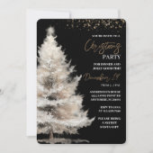 Elegant Black & Gold Christmas Einladung (Vorderseite)