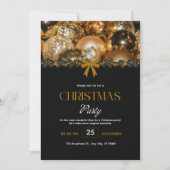 Elegant Black Gold Christmas Invitation Einladung (Vorderseite)