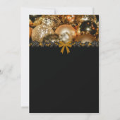 Elegant Black Gold Christmas Invitation Einladung (Rückseite)