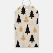 Elegant Black & Gold Christmas Tree Geschenkanhänger (Rückseite)