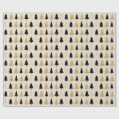 Elegant Black & Gold Christmas Tree Geschenkpapier (Flach)