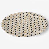 Elegant Black & Gold Christmas Tree Pappteller (Schrägansicht)