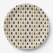 Elegant Black & Gold Christmas Tree Pappteller (Vorderseite)