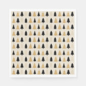 Elegant Black & Gold Christmas Tree Serviette (Vorderseite)