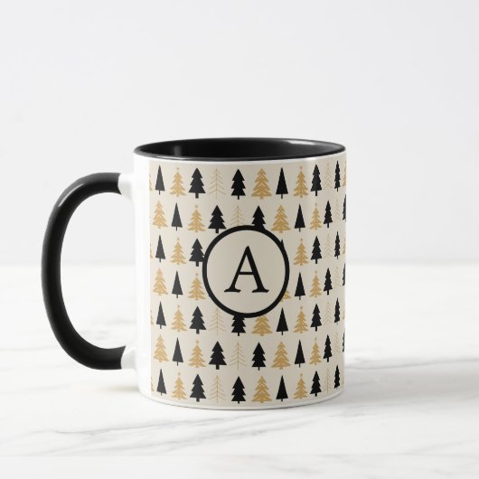 Elegant Black & Gold Christmas Tree  Tasse (Links)