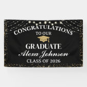 Elegant Black & Gold Class Of 2026 Graduation Banner (Horizontal)