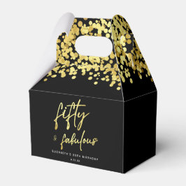 Elegant Black Gold Confetti 50 und fabelhaft Geschenkschachtel