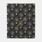 Elegant Black Gold Diamond tuftet Ihren Namen Fleecedecke (Vorderseite)
