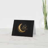 Elegant Black & Gold Eid Mubarak Card – Premium Is Dankeskarte (Vorderseite)