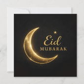 Elegant Black & Gold Eid Mubarak Card – Premium Is Einladung (Rückseite)