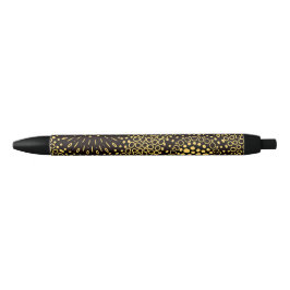 Elegant Black Gold Ethnic Floral Writing Pen Kugelschreiber