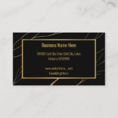 Elegant Black Gold Eucalyptus Thread Visitenkarte (Rückseite)