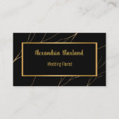 Elegant Black Gold Eucalyptus Thread Visitenkarte (Vorderseite)