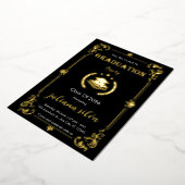 Elegant Black & Gold Foil Graduation Invitation Folieneinladung (Gedreht)