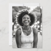 Elegant Black Gold Glitter 17th Birthday Photo Einladung (Rückseite)