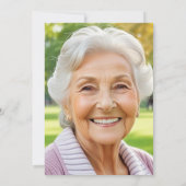 Elegant Black Gold Glitter 98th Birthday Photo Einladung (Rückseite)