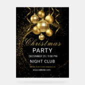 Elegant Black Gold Glitter Christmas Party  Acrylschild (Vorderseite)